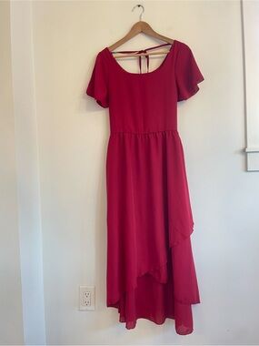 Romantic Fluttery Red Maxi Dress